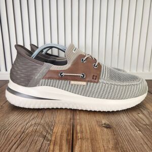 Skechers Slip-Ins Delson 3.0 Mens Sz 9 Wide Gray Hands Free Casual Shoes 210606W